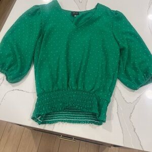 H&M Emerald Green V-Neck Blouse